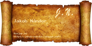 Jakob Nándor névjegykártya