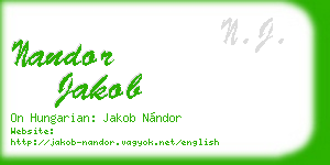 nandor jakob business card